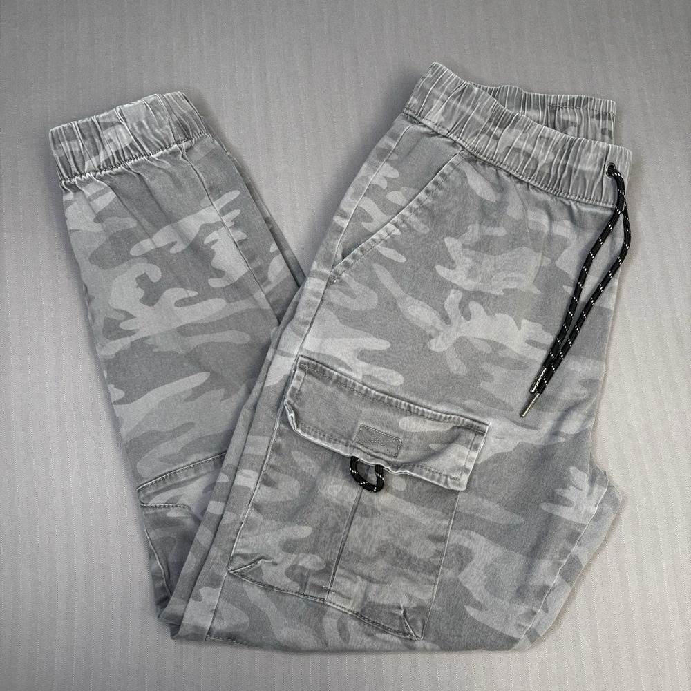 Ring Of Fire Gray Camouflage Cargo Joggers Mens L Streetwear Tactical Pants 27"